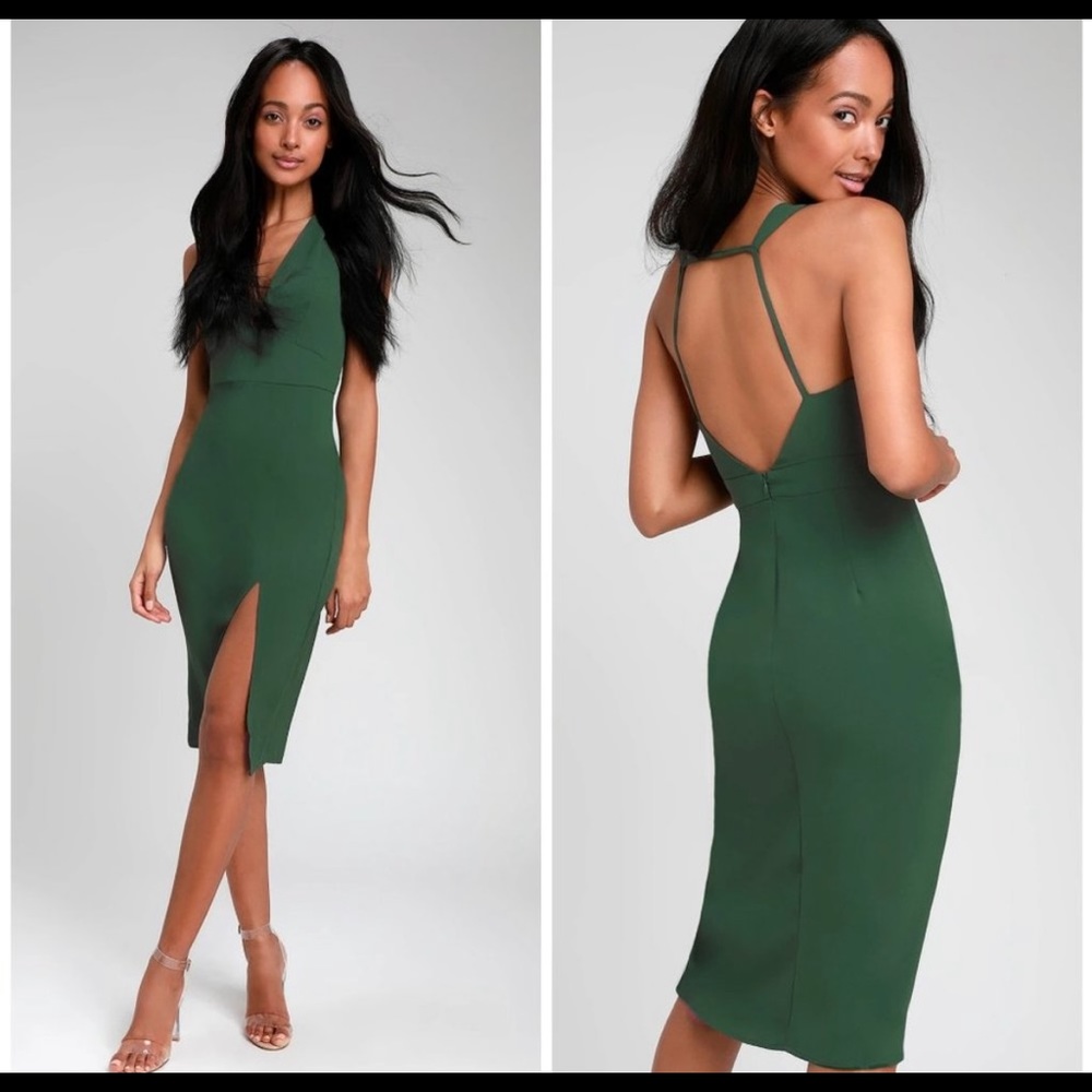 Lulu’s Idina Forest Green dress